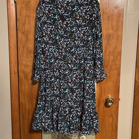Talbots elastic tie waist flounce hem dress. - Picture 8 of 10